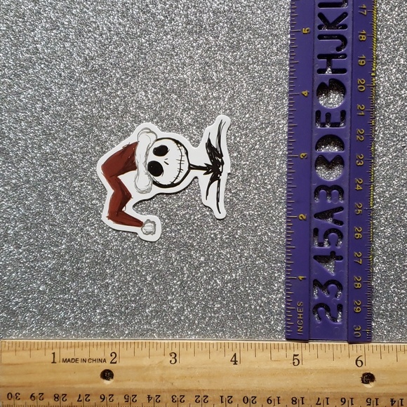 DISNEY Nightmare Before Christmas Waterproof Sticker Jack Santa hat - Picture 2 of 7